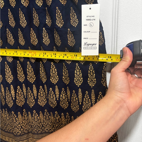 Chic Black and Gold Mini Dress - Picture 6 of 7